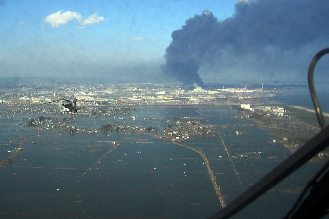 지난 2011년 동일본 대지진 당시 발생한 쓰나미로 인해 침수 피해를 입은 일본 미야기 현 센다이 시 미야기노 구 연안 (사진출처=위키피디아)